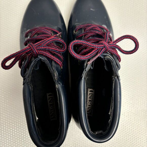 Lands End Vintage Blue Boots Women's Size 9 Rainboots Rubber Waterproof - 1569 - Picture 6 of 6